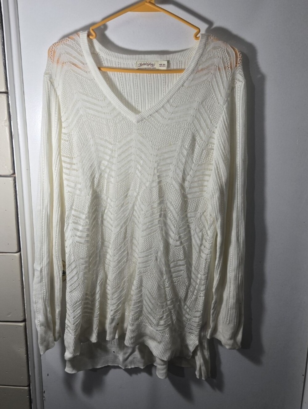 Fadded Glory open-knit V-neck sweater Coastal Grandma Boho-Chic Cottagecore